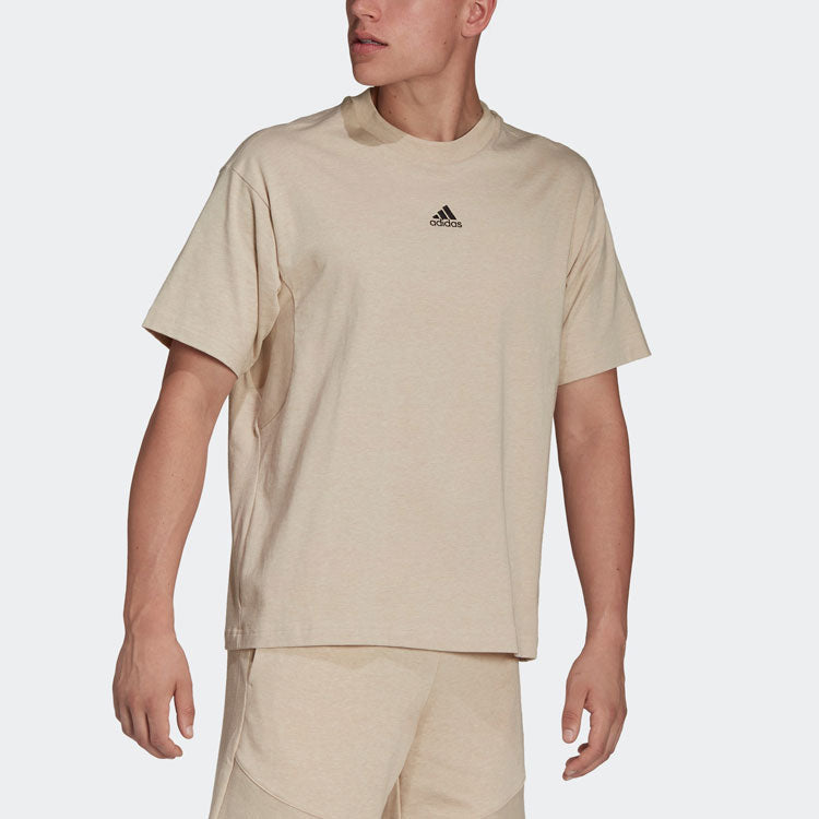 adidas BotanDyed Tee Solid Color Small Label Round Neck Sports Short Sleeve Couple Style Khaki HE3068