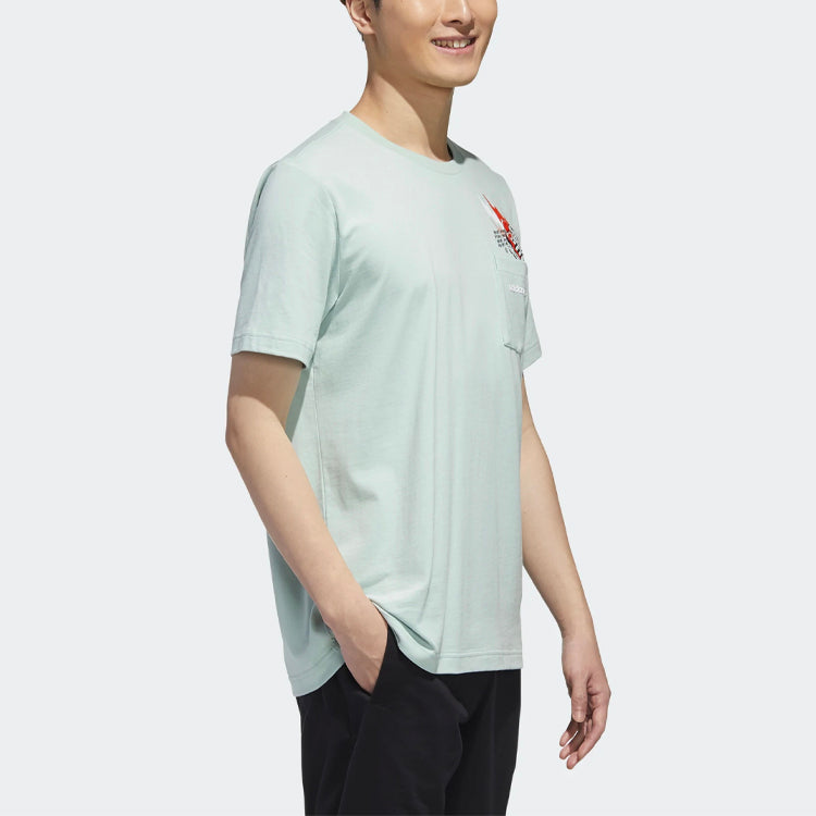 adidas neo Cartoon Printing Round Neck Casual Sports Short Sleeve Green GJ8888
