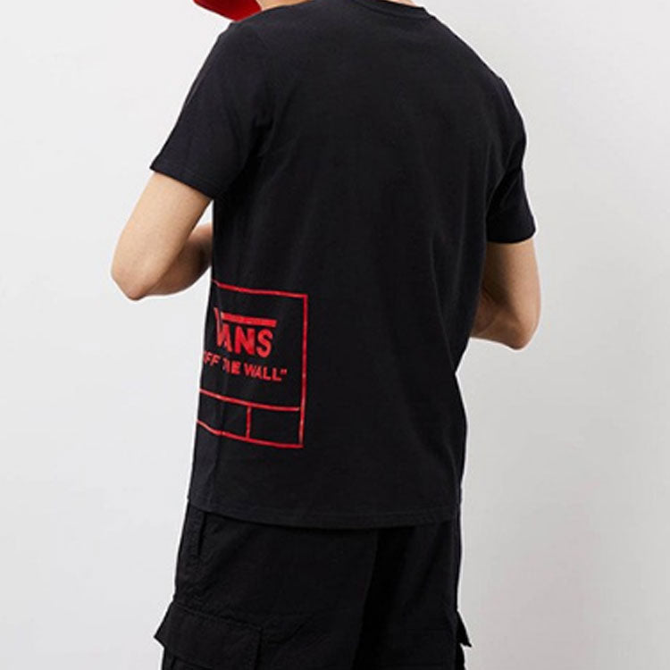 Vans Large Logo Printing Casual Short Sleeve Couple Style Black VN0A3ZN4BLK