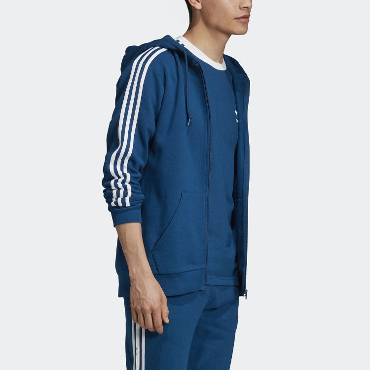 adidas originals Unisex Trefoil Hooded Jacket Blue DV1556