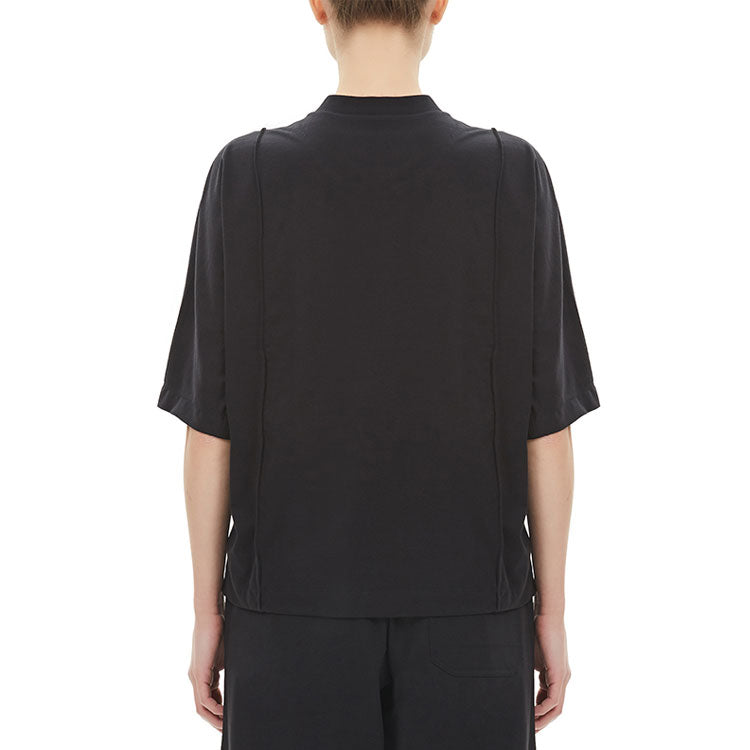 (WMNS) Y-3 SS21 Solid Color Embroidered Logo Round Neck Casual Short Sleeve Black T-Shirt GK4468