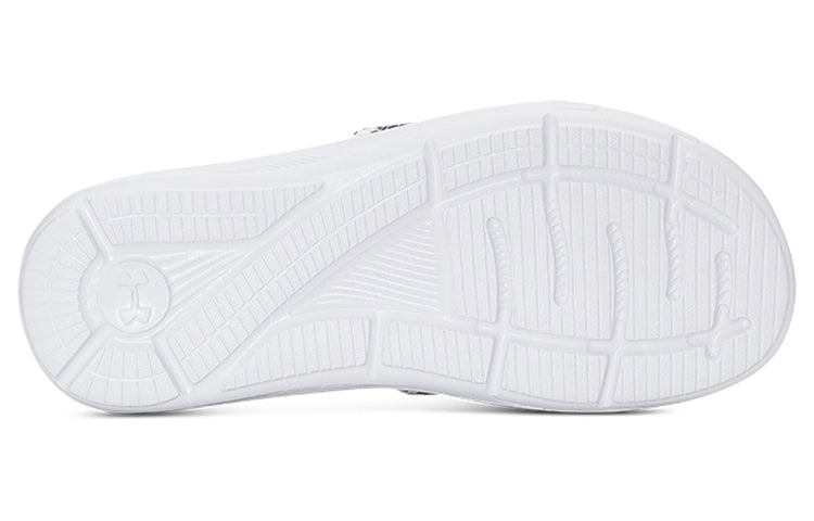 (WMNS) Under Armour Ignite 6 Graphic Strap Slide 'Black White' 3024453-002
