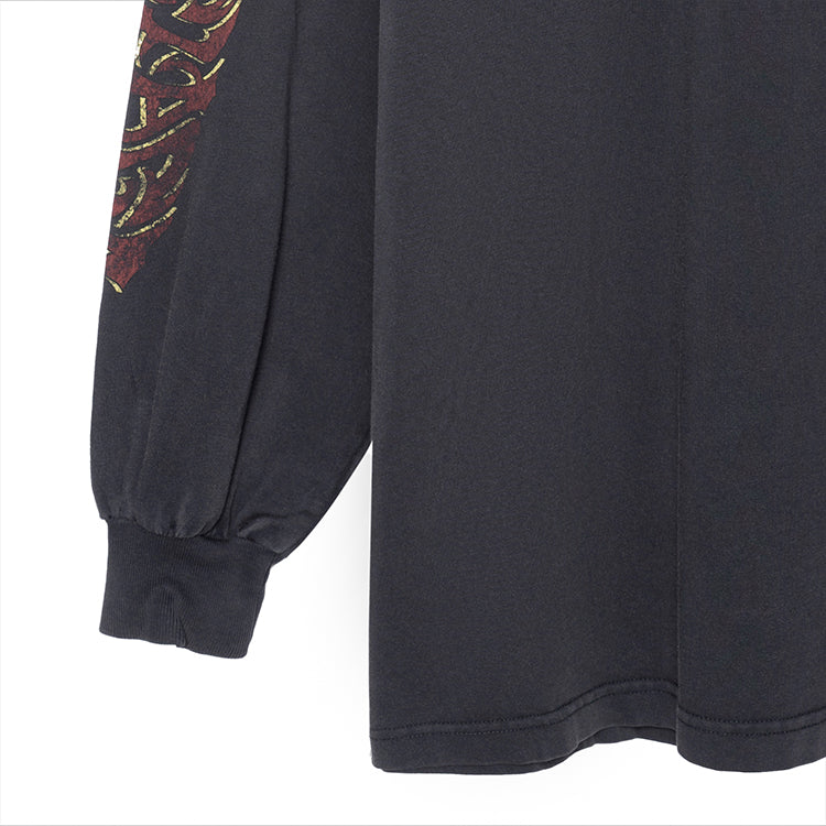 Balenciaga Offshore Long Sleeve T-shirt Oversized 'Black Faded' 739027TPVM81568