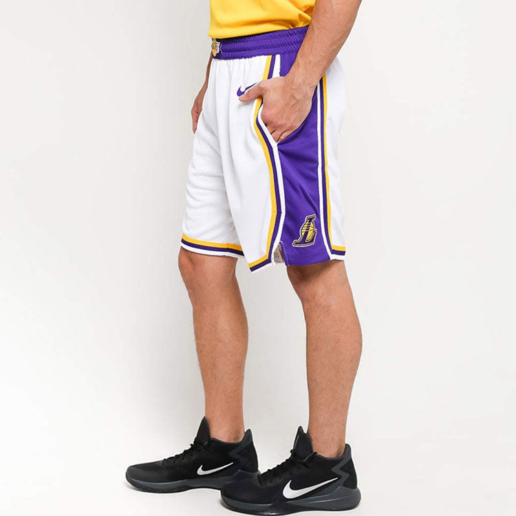 Nike NBA Association Edition SW Fan Edition Lakers Basketball Shorts White AJ5616-100