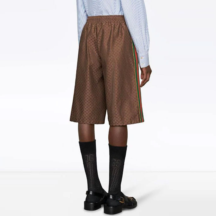 Men's Gucci SS21 Printing Shorts Brown 623220-XJCKV-2178