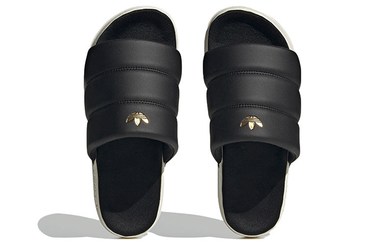 (WMNS) adidas Adilette Essential Slides 'Black Off White' FZ6162
