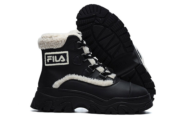 (WMNS) FILA Warm Snow Boots 'Black White' F12W144404FBK