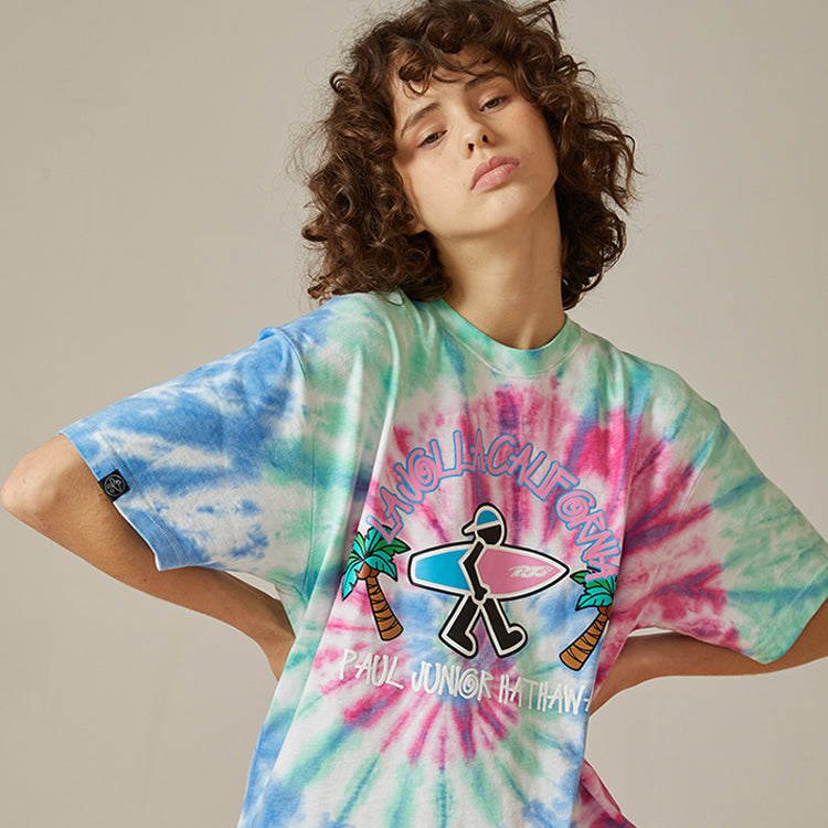 PJs Vigor Tie Dye Printing Short Sleeve Unisex Multi-Color 20SSTS1022-P