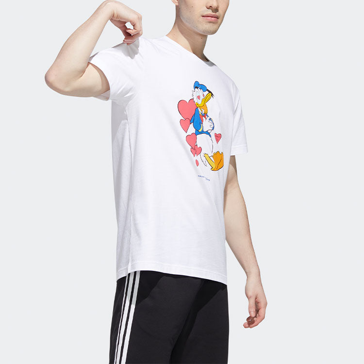 adidas neo x Disney Crossover Donald Duck Printing Casual Short Sleeve White GJ5637