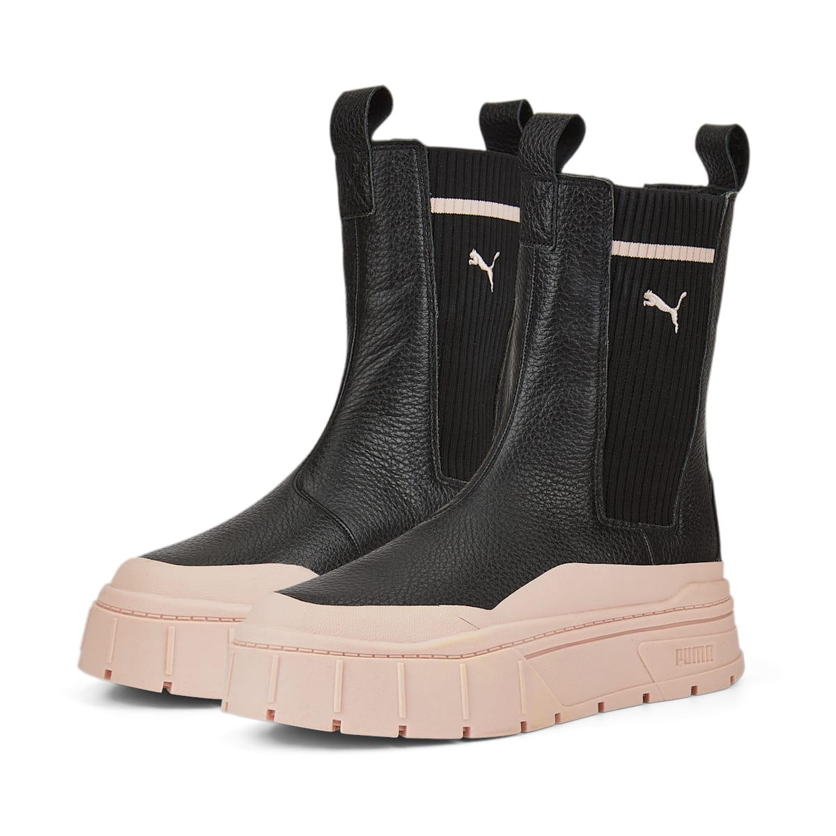 (WMNS) PUMA Mayze Stack Chelsea Boots 'Black Rose Quartz' 386742-03