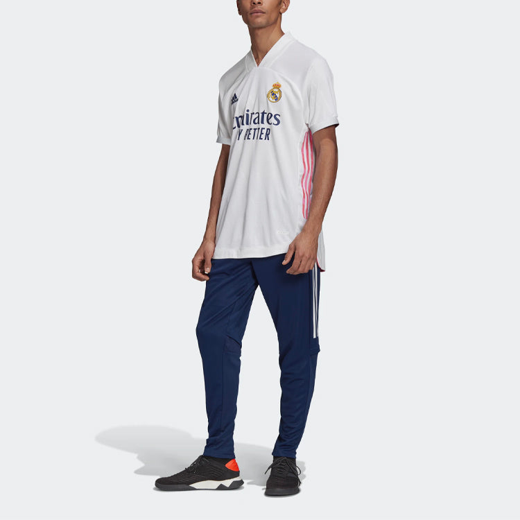 adidas real Madrid 20-21 Season Player Edition Home Alphabet Logo Stripe Sports Soccer/Football Short Sleeve Jersey FM4736