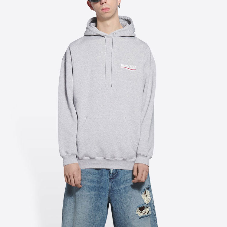 Balenciaga Political Campaign Hoodie Medium Fit 'Grey' 600583TKVI91379