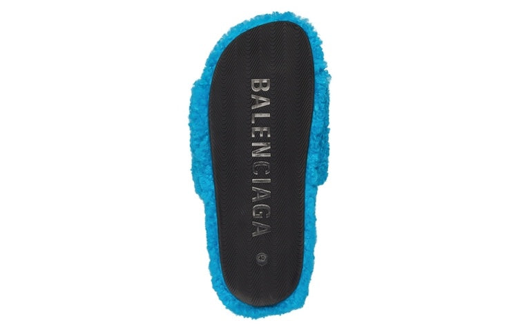 Balenciaga Furry Slides 'Sky Blue' 654747W2DO14296