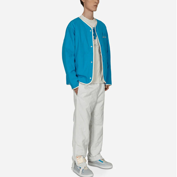 Men's Air Jordan x Union Crossover Solid Color Printing Logo reversible Long Sleeves Jacket US Edition Blue / Gray DJ9518-482