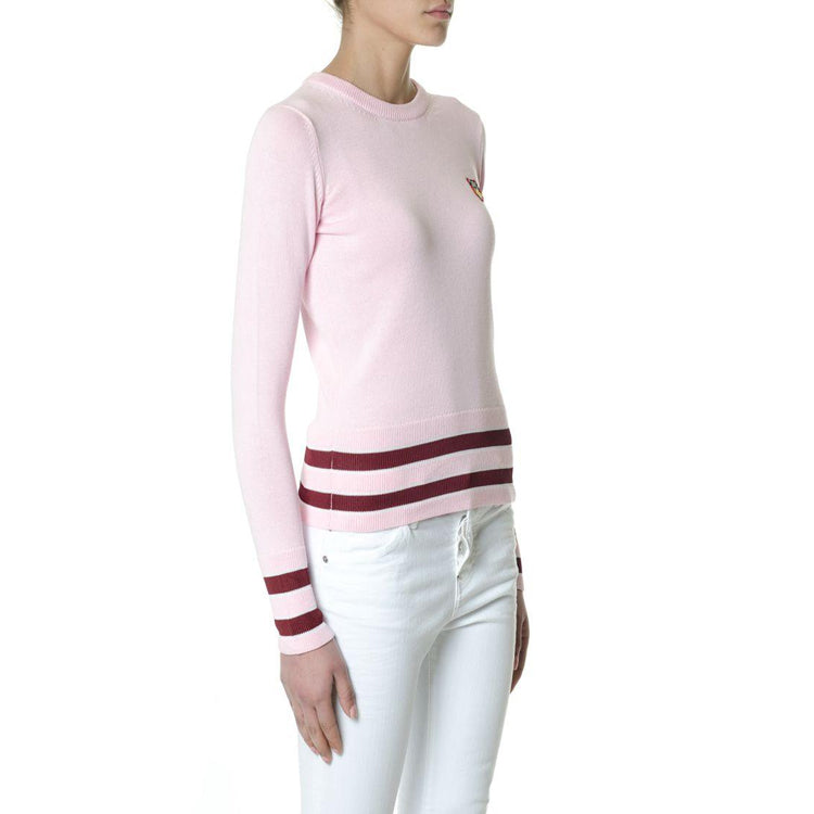 (WMNS) KENZO TIGER Embroidered Round Neck Long Sleeves Pullover Pink Hoodie F852TO497860-32