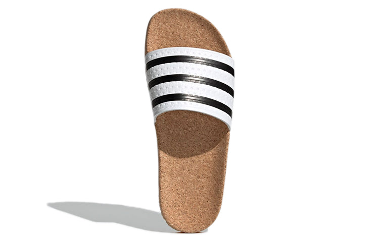 (WMNS) adidas Adilette Cork 'White Black' BA7210