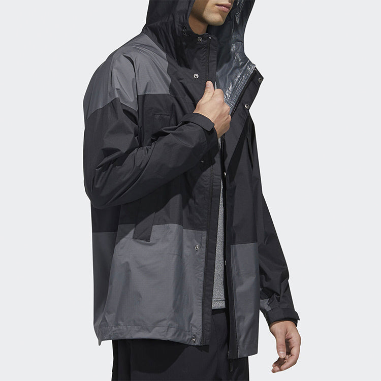 adidas Logo Alphabet Splicing Jacket Black Gray FN0833