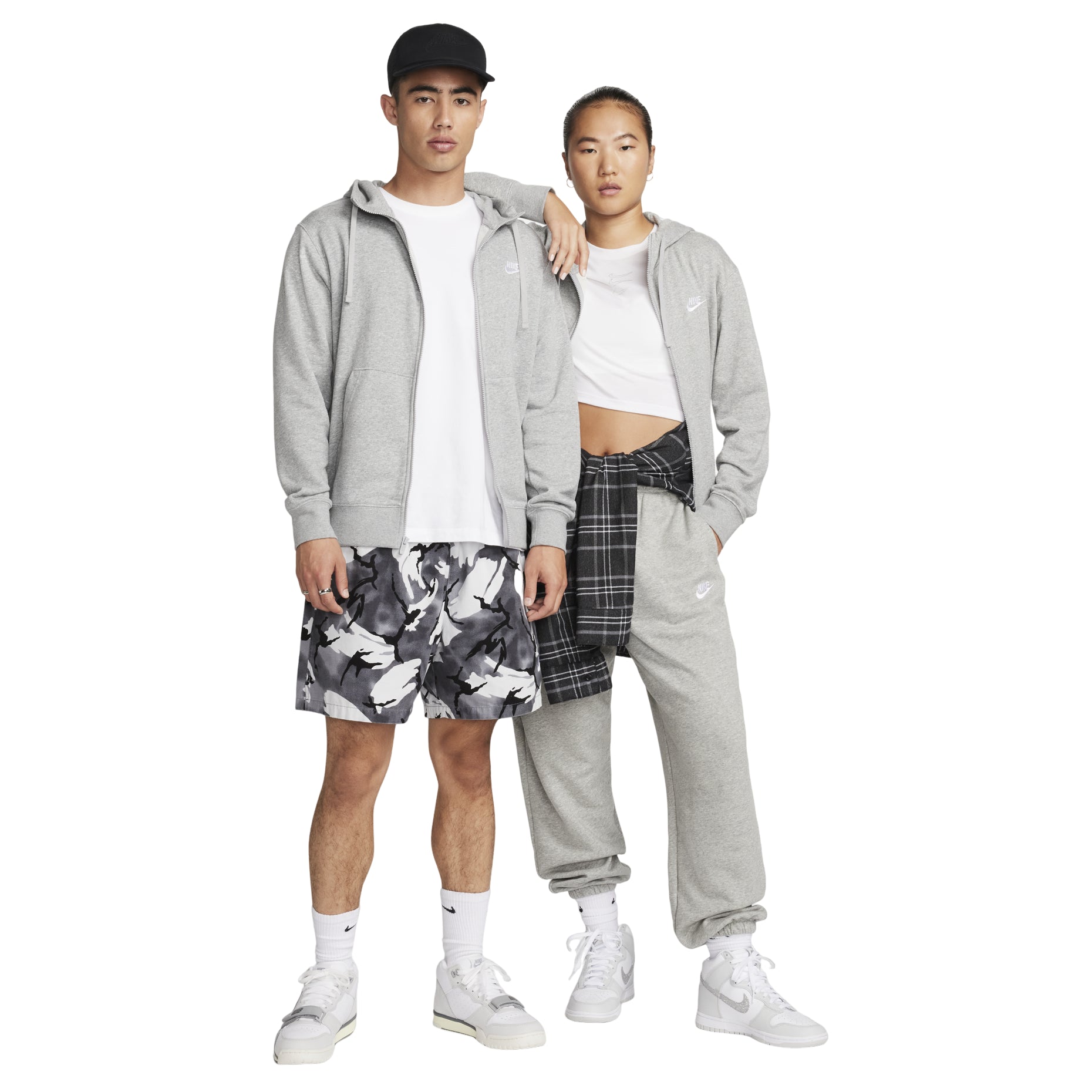 Men's Nike Basic Chest logo Hooded Zipper Gray BV2649-063