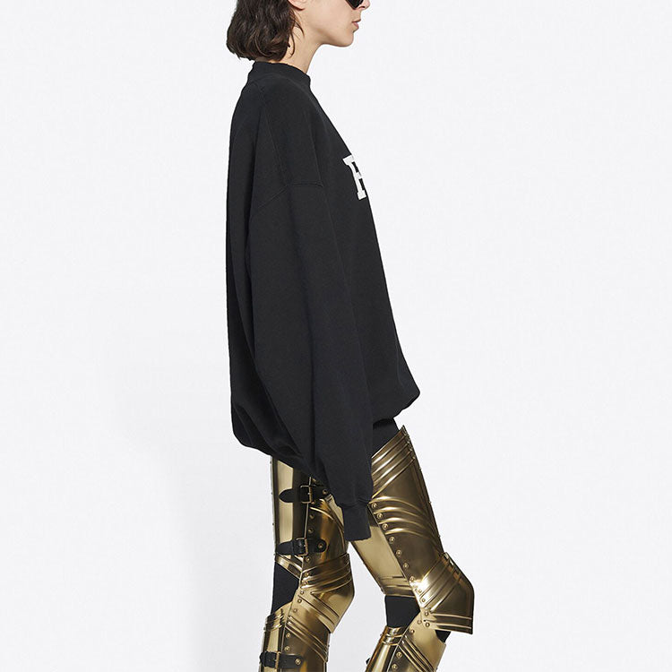 Balenciaga Unisex FW21 Free Printing Round-neck Sweatshirt Black 652981TKVD41070