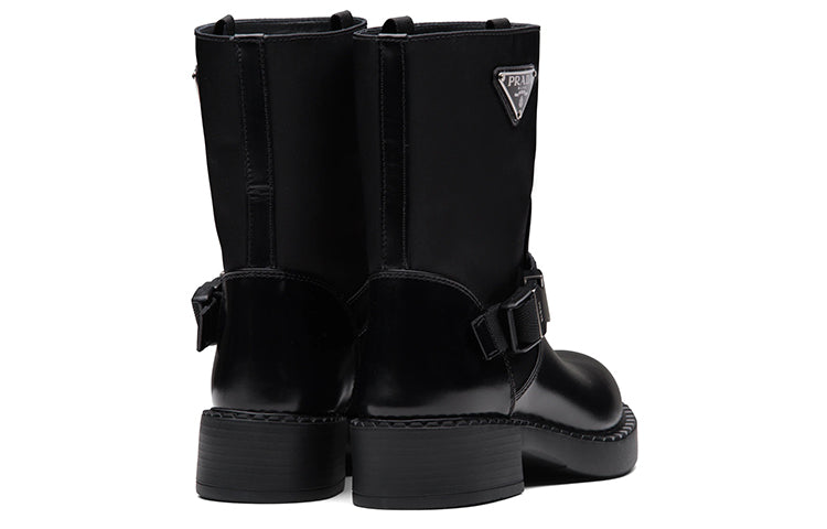 (WMNS) PRADA Brushed Leather and Re-Nylon Boots 'Black' 1U682M_3LF7_F0002_F_B050