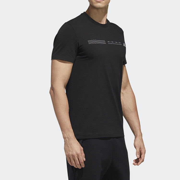 adidas Minimalistic logo Solid Color Short Sleeve Black GL5623