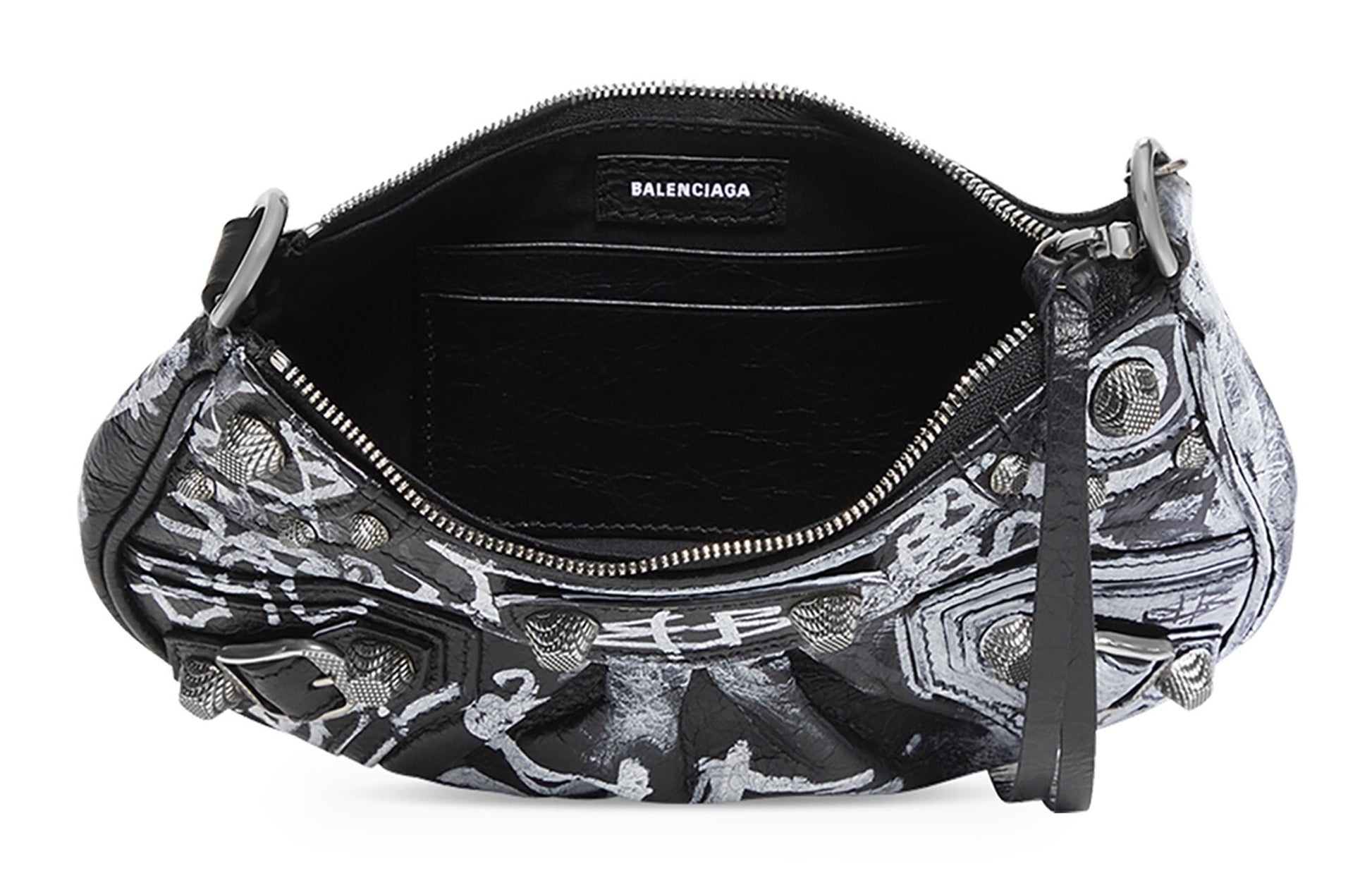 (WMNS) Balenciaga Le Cagole Mini Bag With Chain Graffiti 'Black' 695814210G61090