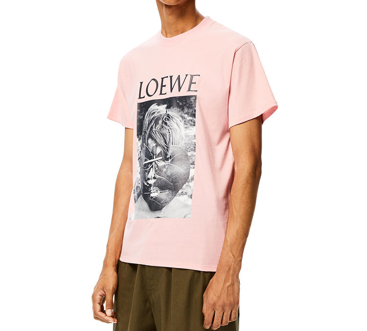 Men's LOEWE Ken Heyman Printing Cotton Short Sleeve Pink H6109980PC-7080