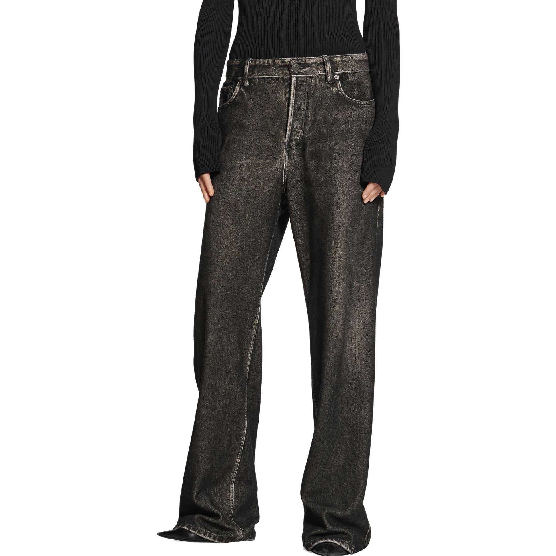 Balenciaga Denim Trompe L'oeil Pants 'Black' 751503TOL991000