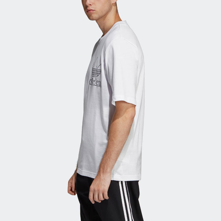 adidas originals Outline Tee Casual Cozy Round Neck Short Sleeve White DV1562