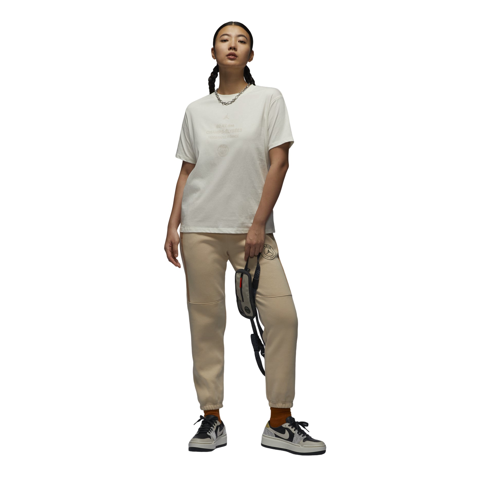 (WMNS) Air Jordan Paris Saint-Germain T-shirt Asia Sizing 'Sail' FV7749-133