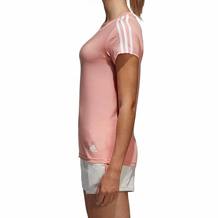 (WMNS) adidas White Stripe Solid Color Short Sleeve Pink Red CF8833