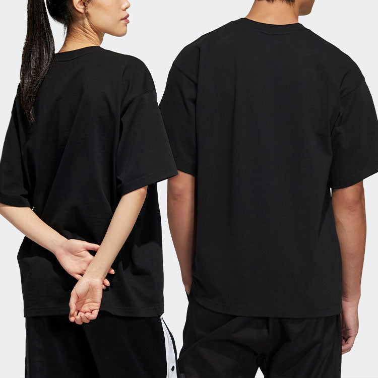 adidas originals Pattern Large Logo Printing Athleisure Casual Sports Round Neck Short Sleeve Couple Style Black HL4113