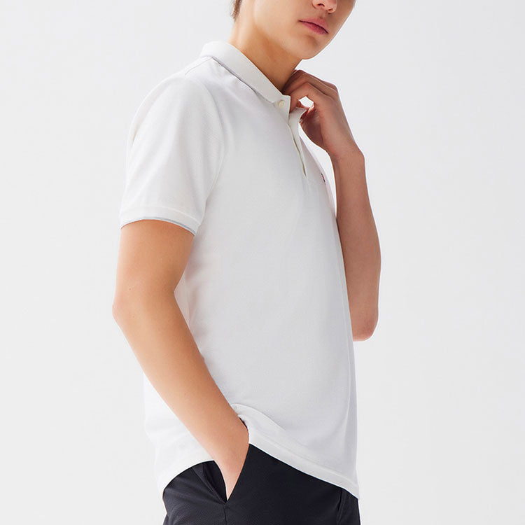 FILA Logo Embroidery Casual Short Sleeve PoloShirt Men's White F11M128116F-WT