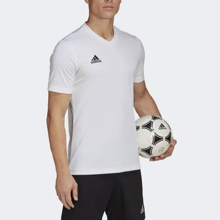 Men's adidas Solid Color Minimalistic Logo Embroidered Casual Sports Short Sleeve White T-Shirt HC5071