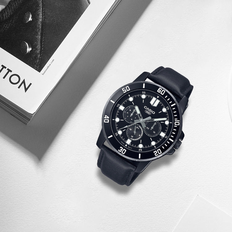 Casio Dress Classic Minimalistic Stainless Steel Analog Watch 'Black Metallic' MTP-VD300BL-1E