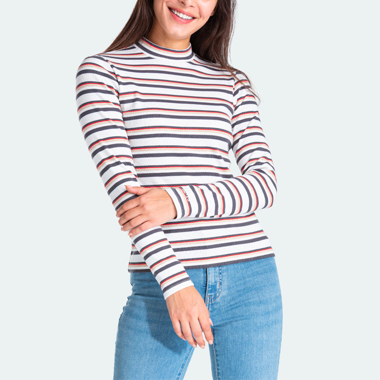 Levis Half Turtleneck Stripe Design Long Sleeves Multicolor Stripe T-Shirt 85374-0000