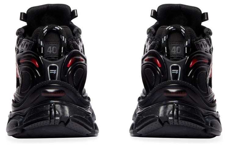 Balenciaga Runner Graffiti Sneakers 'Black and Red Mesh and Nylon' 677403W3RBQ1060