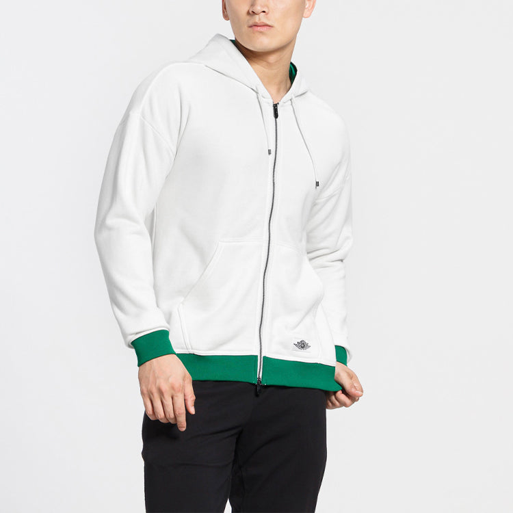 Air Jordan Colorblock Athleisure Casual Sports Jacket White AO0423-108