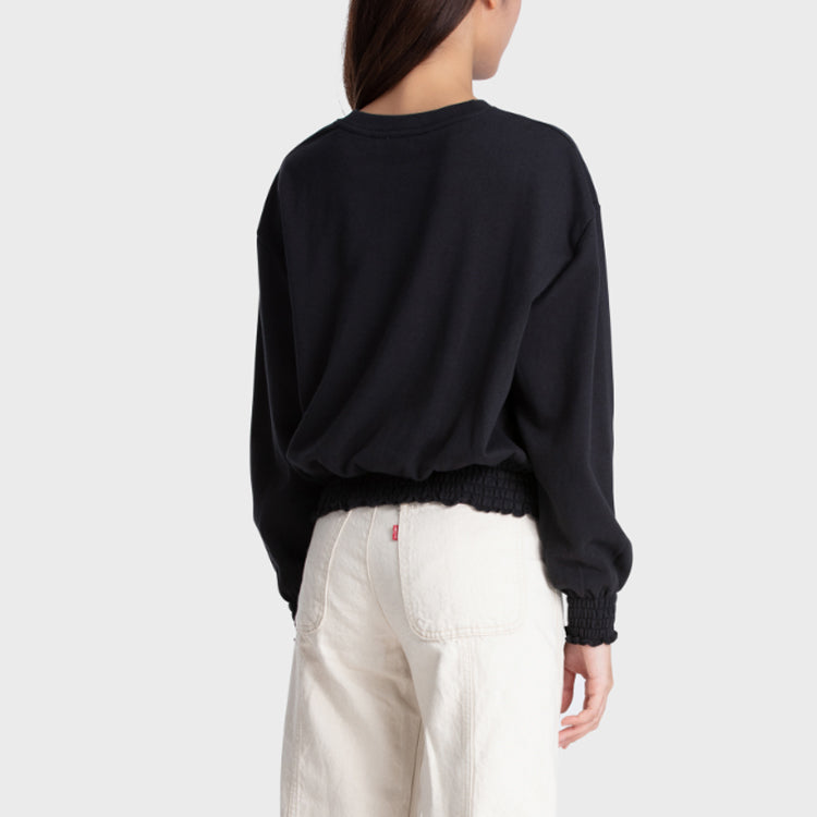 (WMNS) Levi's Casual Round Neck Long Sleeves Hoodie Black 85290-0005