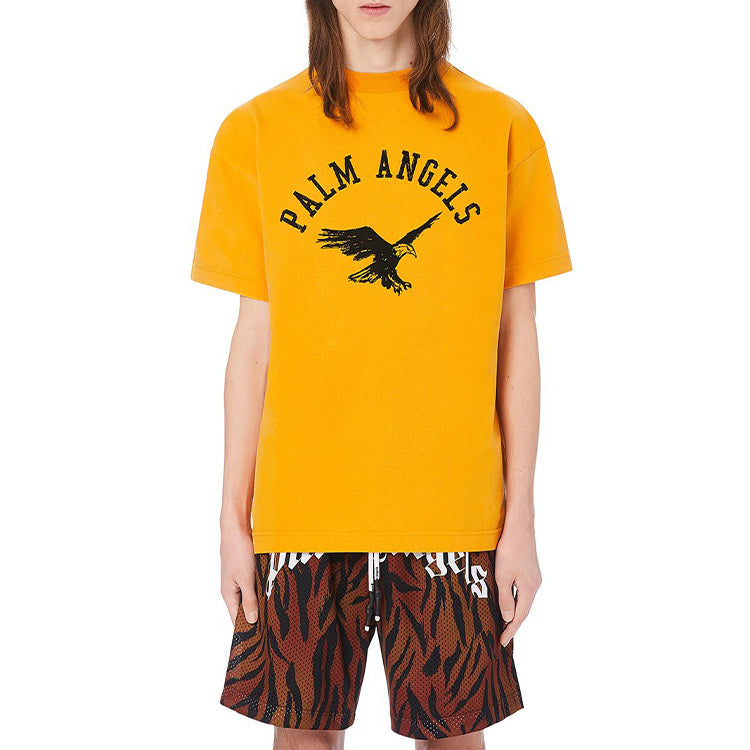 PALM ANGELS Eagle Printing Short Sleeve Yellow PMAA001E20JER0122210