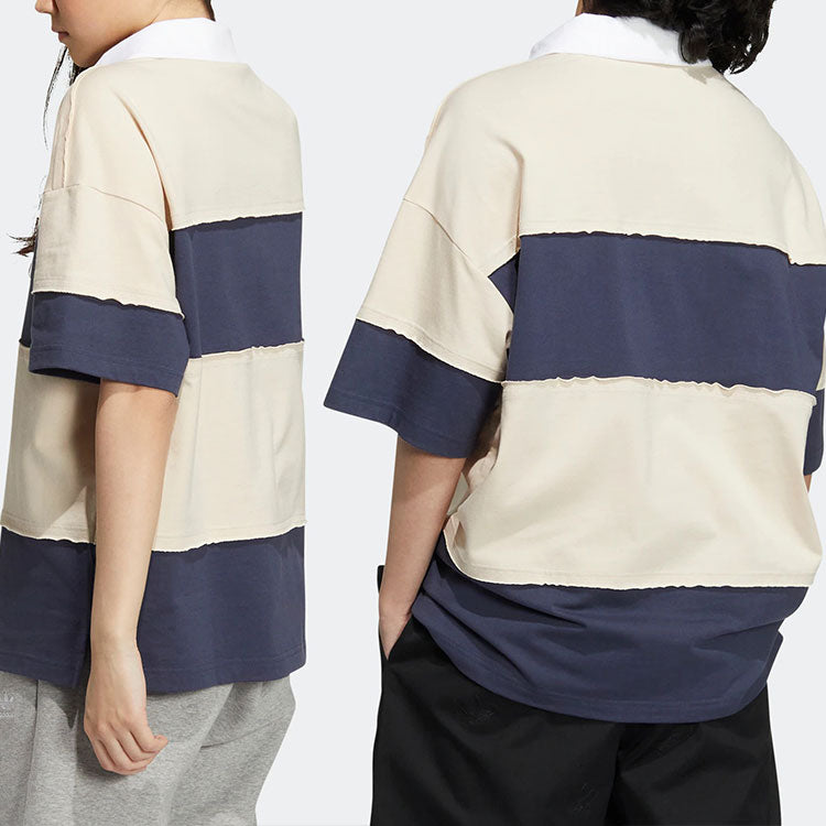 adidas x CHARR Short Sleeve Polo Shirt 'Cream White Navy' HR3467
