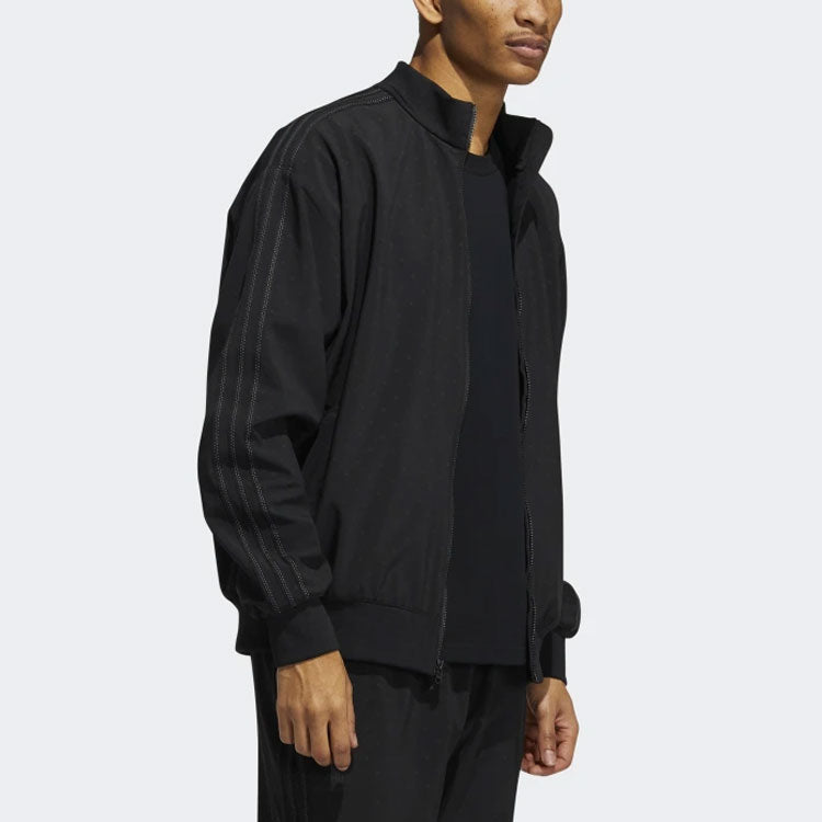 adidas originals Pw Tt ribbed Cuff Reflective Printing Sports Stand Collar Jacket Black GU1368