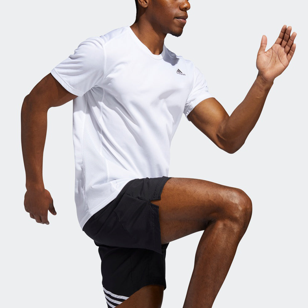 adidas Run It Tee M Logo Training Sports Short Sleeve White ED9292