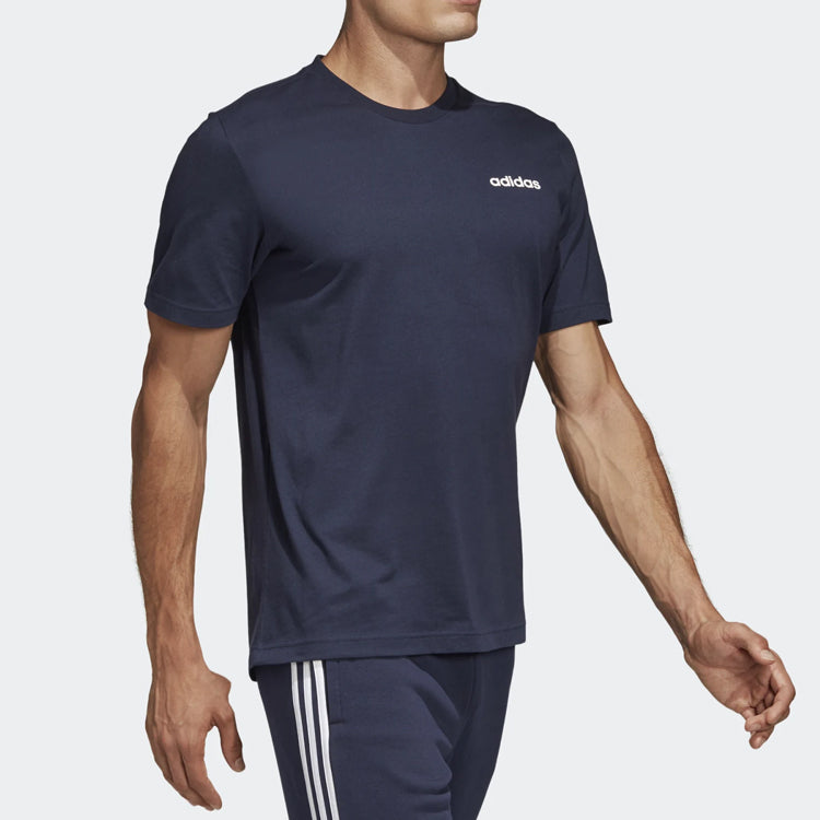 adidas E Pin Tee Sports Round-neck Short-sleeve Tee Men Blue/White DU0369