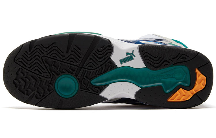 PUMA Disc System Weapon Discstory Mid Sneakers White/Green/Blue 374084-03