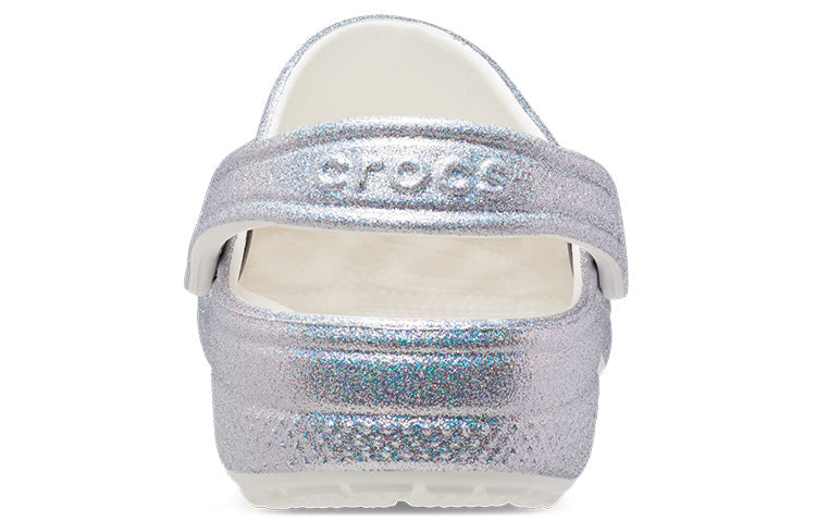Crocs Classic Casual Unisex Metallic Silver Pink Sandals 207551-90H