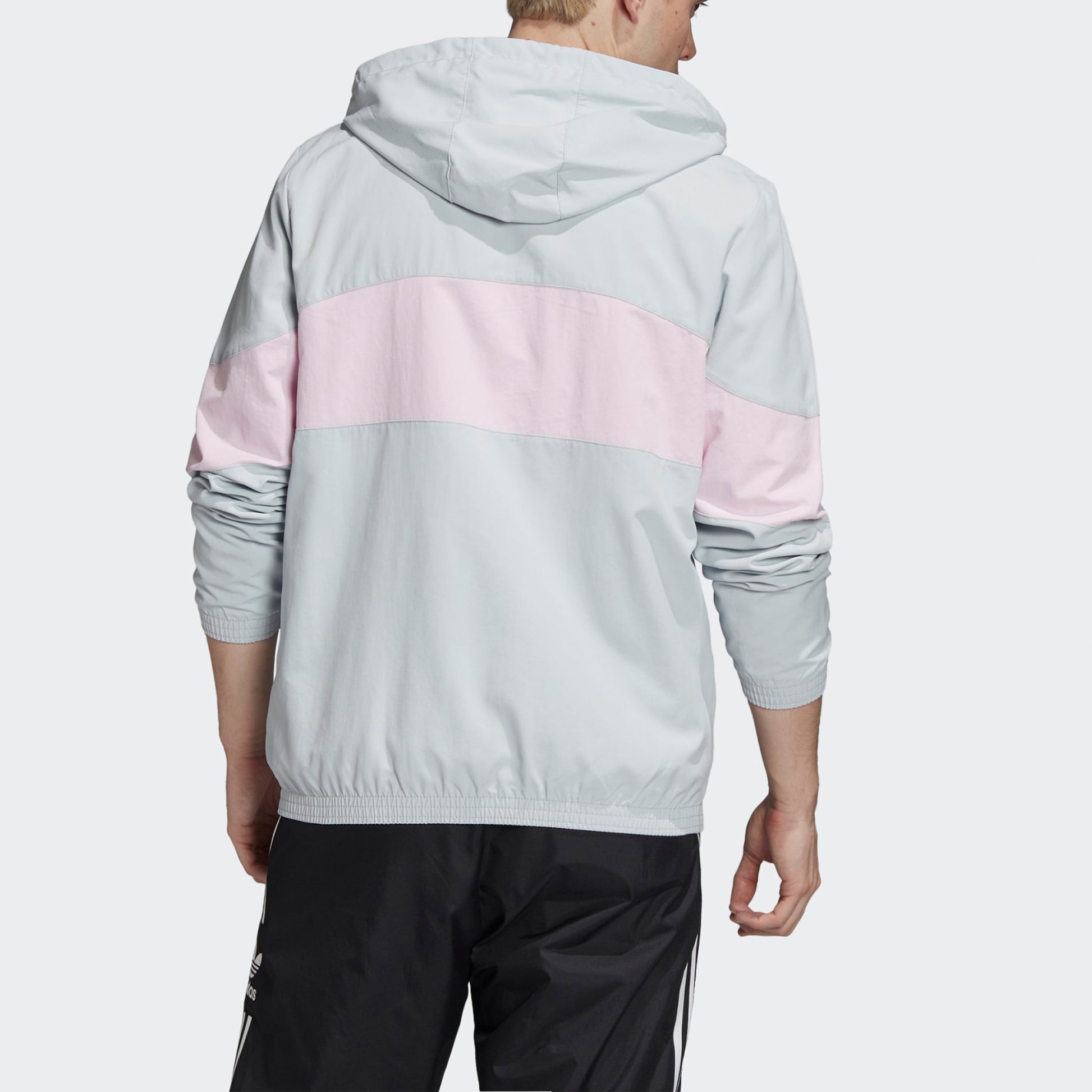 adidas originals hooded Windbreaker Colorblock Casual Sports Jacket Transparent Gray FM3891
