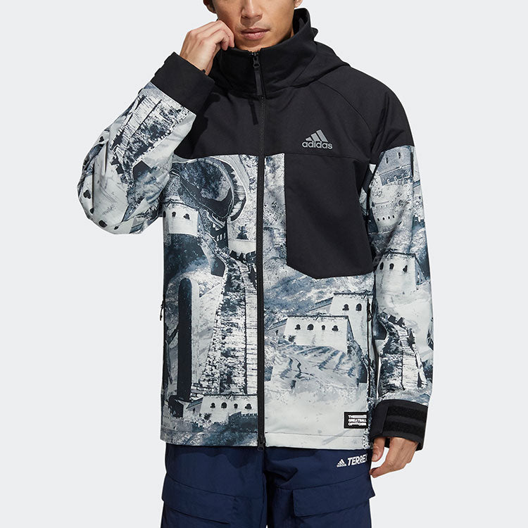 adidas Zipper Stand Collar Hooded 3 In 1 Long Sleeves Jacket Black H23107