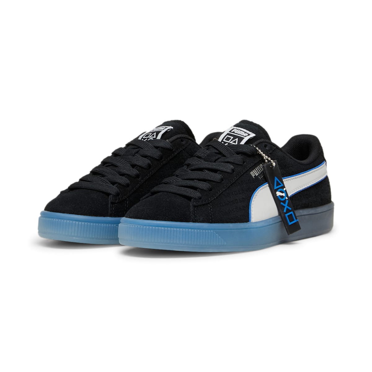 (GS) PUMA PlayStation Suede 'Black Glacial Grey' 396655-02