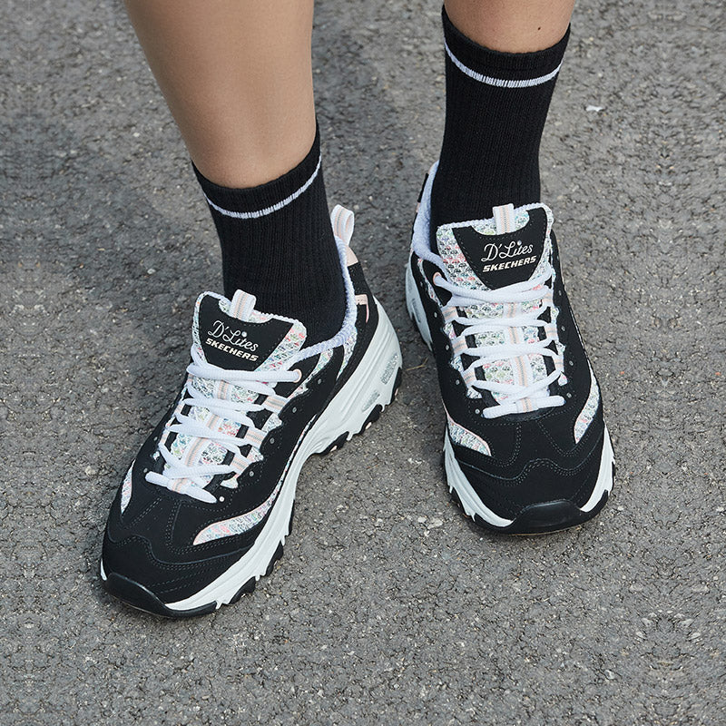 (WMNS) Skechers D'lites 1.0 13144-BKLP